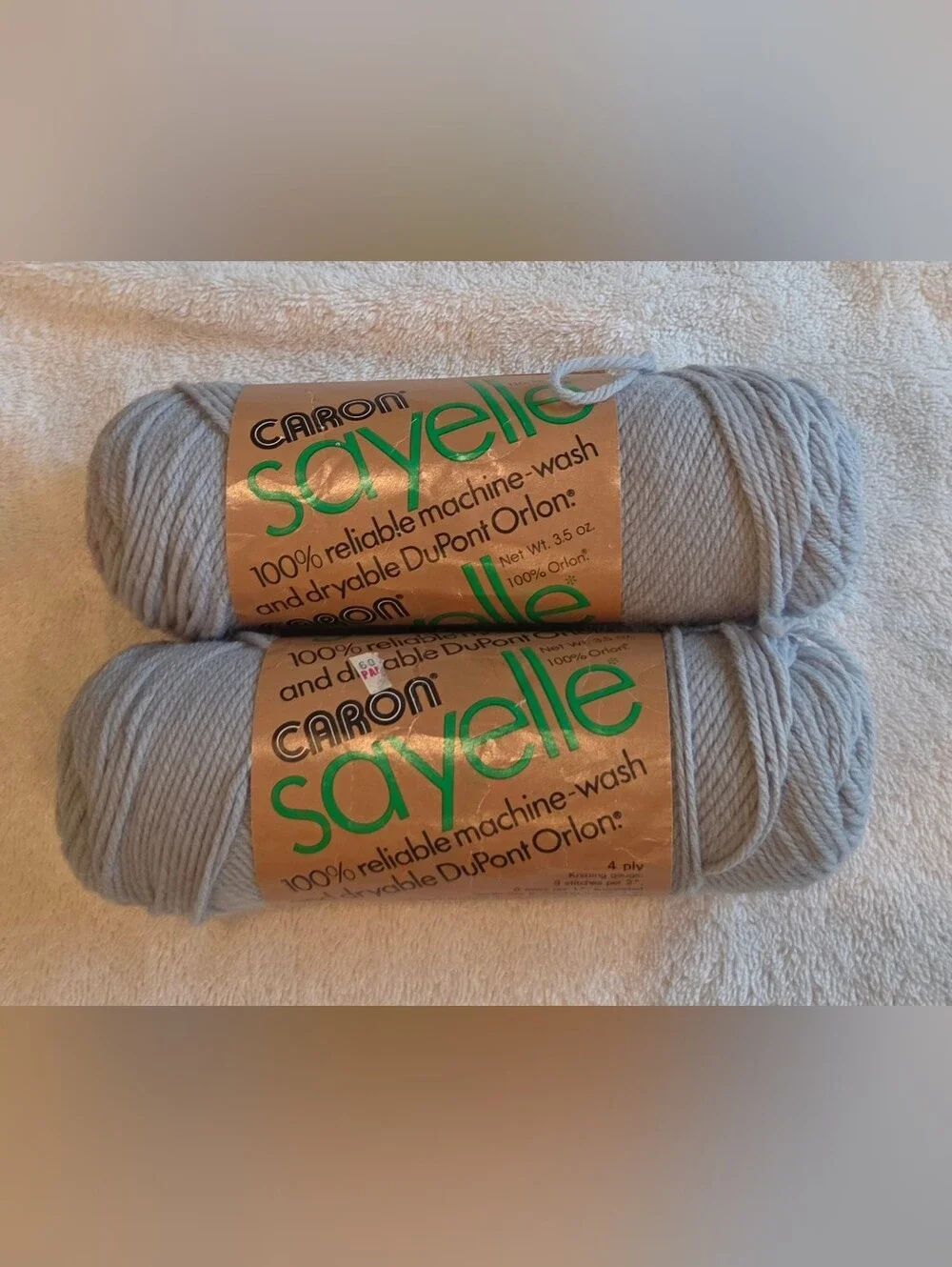 VINTAGE SAYELLE YARN 2 SKEINS STEEL GRAY